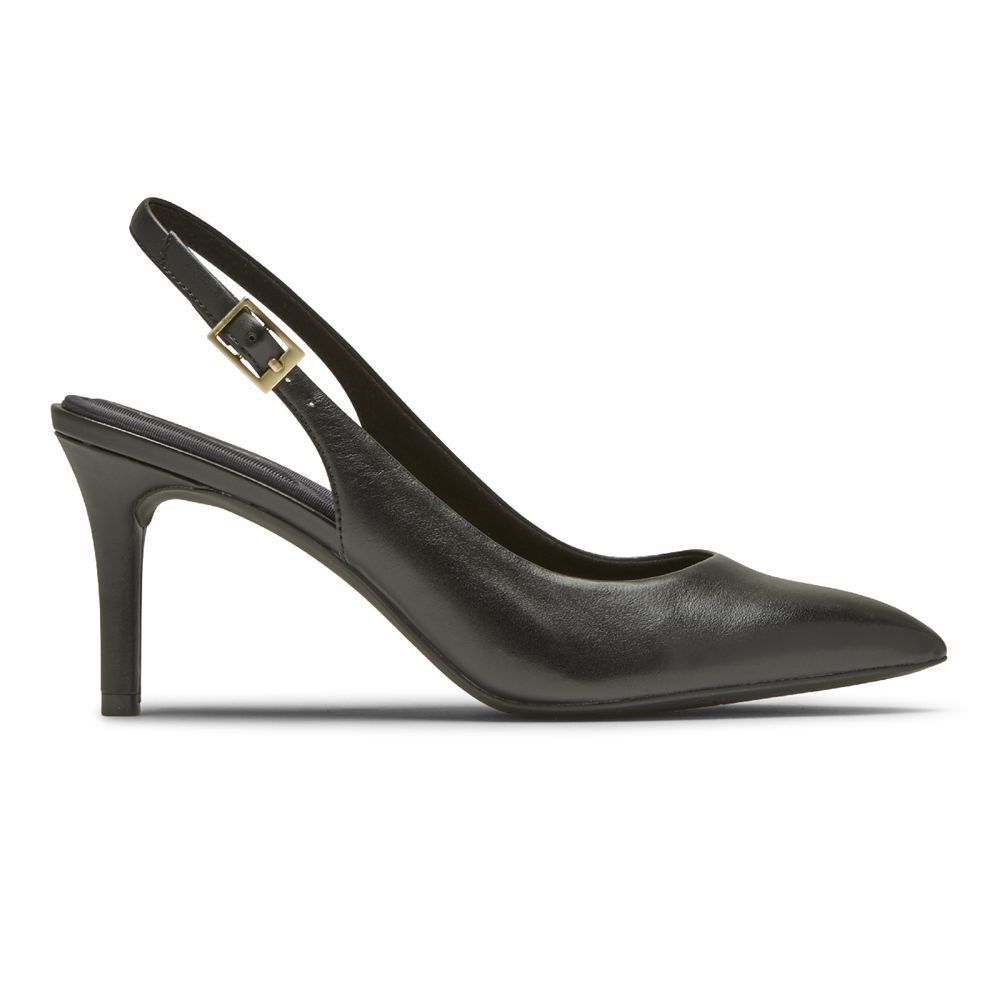 Rockport Total Motion Pointed Toe Sling - Womens Pumps - Black - NZ (KJX-132675)